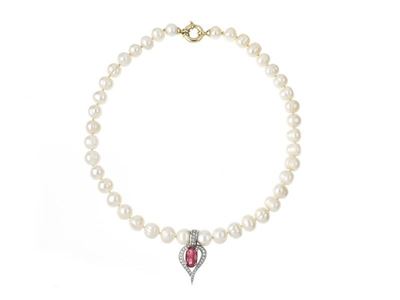 Collana Perle, Brillanti e Rubini