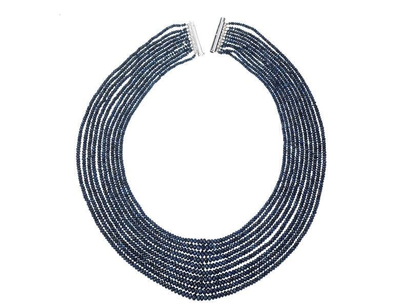 Collana con Zaffiri e Oro Bianco