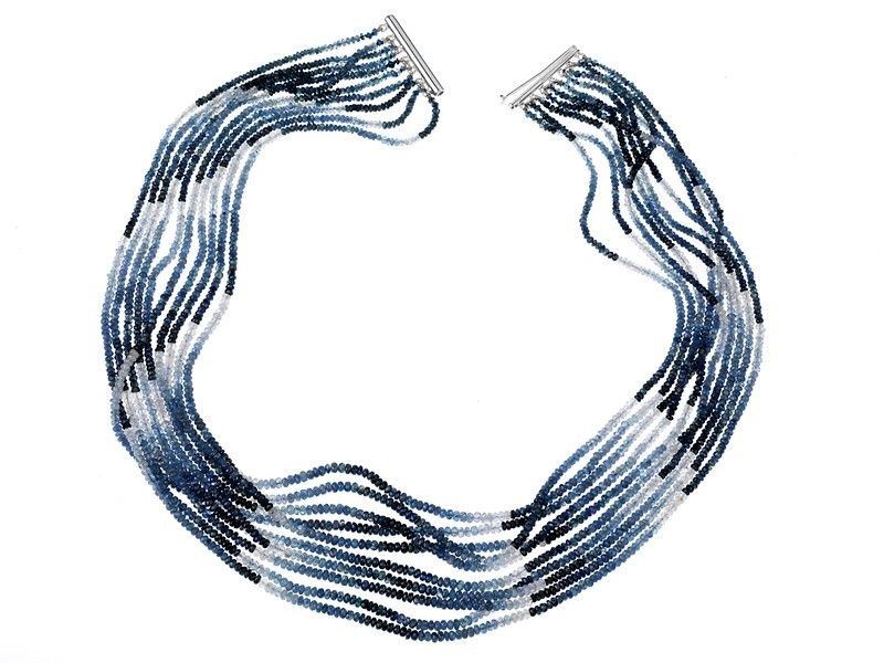 Collana con Zaffiri e Oro Bianco