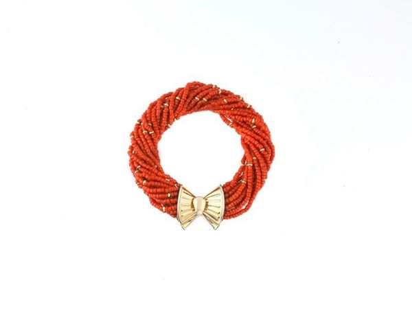 Bracciale corallo e oro 