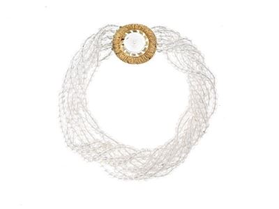 Collana con Cristallo di Rocca e Oro 18 Kt