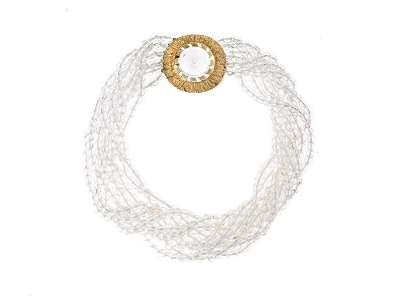 Collana con Cristallo di Rocca e Oro 18 Kt