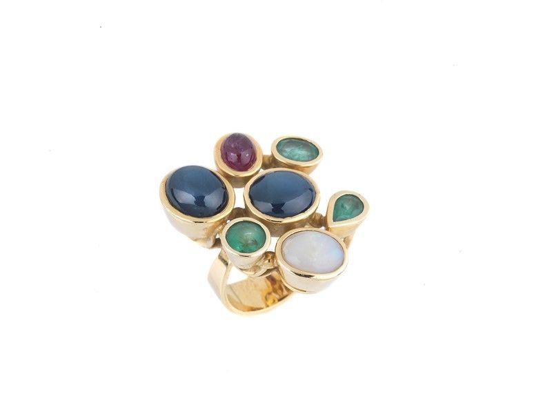 Anello in Oro con Pietre Colorate