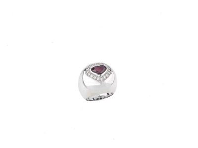 Anello Brillanti e Rubino