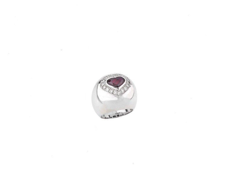 Anello Brillanti e Rubino