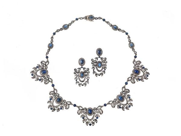 Parure zaffiri e diamanti