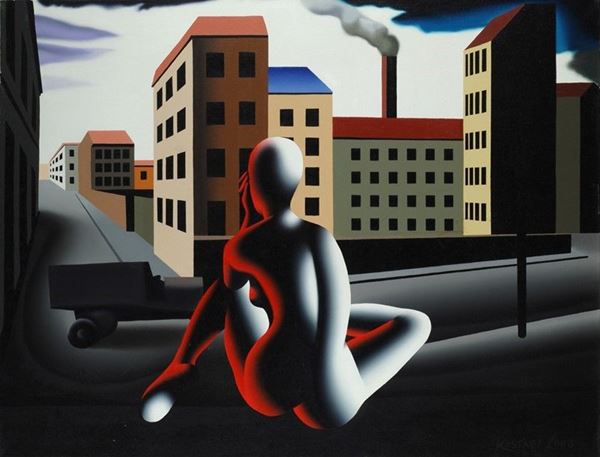 Mark Kostabi : Waiting it out  - Auction Arte Moderna e Contemporanea - III - Galleria Pananti Casa d'Aste