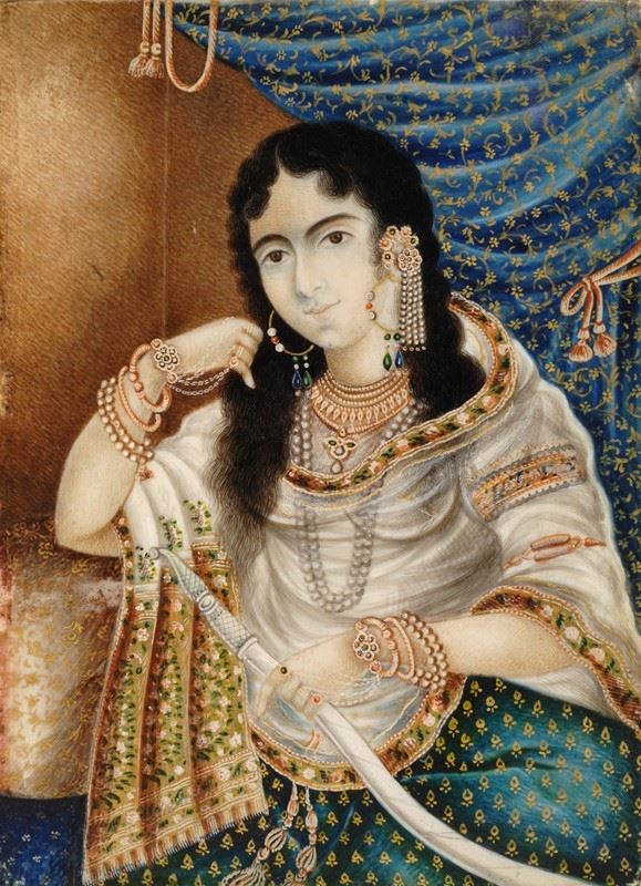 Anonimo, XX sec. : Ritratto femminile   - Pittura su osso - Asta AUTORI DEL XIX E XX SEC - Galleria Pananti Casa d'Aste