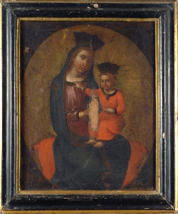 Scuola Toscana, XVII sec. - Madonna con bambino