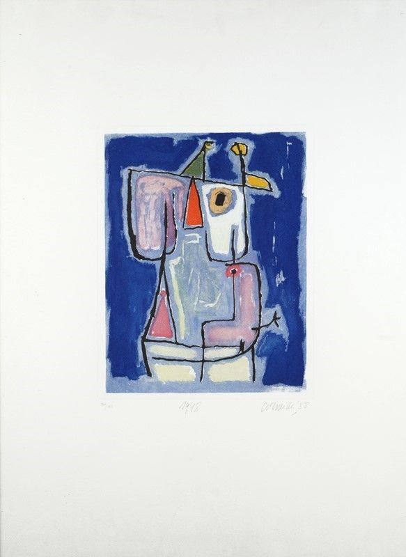 Guillaume Corneille : Senza titolo  (1988)  - Acquaforte acquatinta a colori - Asta Arte Moderna e Contemporanea - III - Galleria Pananti Casa d'Aste