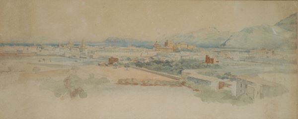 Attr. a Edward Lear - Veduta di Palermo