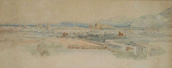 Attr. a Edward Lear - Veduta di Palermo