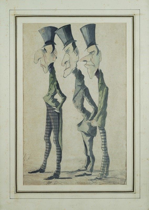 Anonimo, XIX Sec. - Caricatura di Louis Pierre Charles