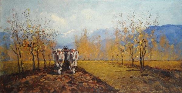 Ferruccio Rontini : Aratura in ottobre   - Auction AUTORI DEL XIX E XX SEC - II - Galleria Pananti Casa d'Aste