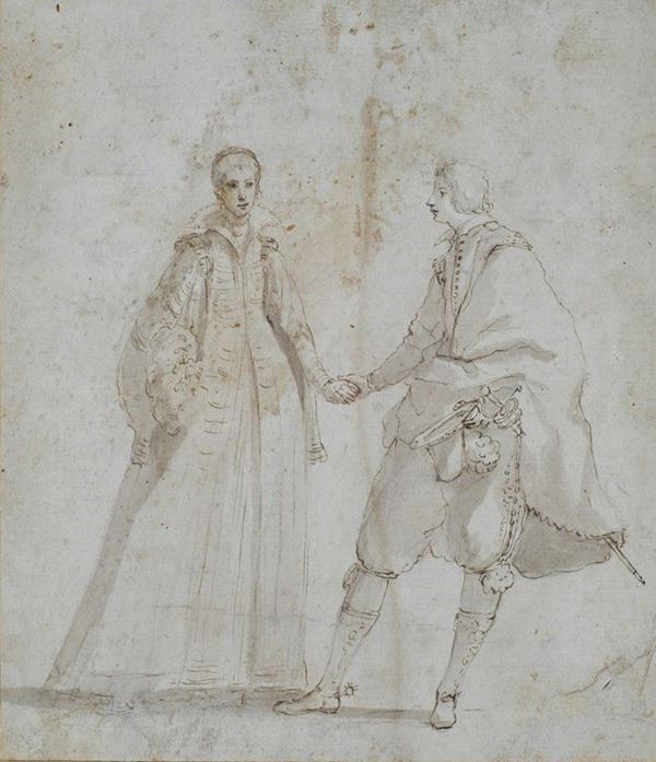 Scuola Italia Centrale, XVII sec. - Dama e cavaliere