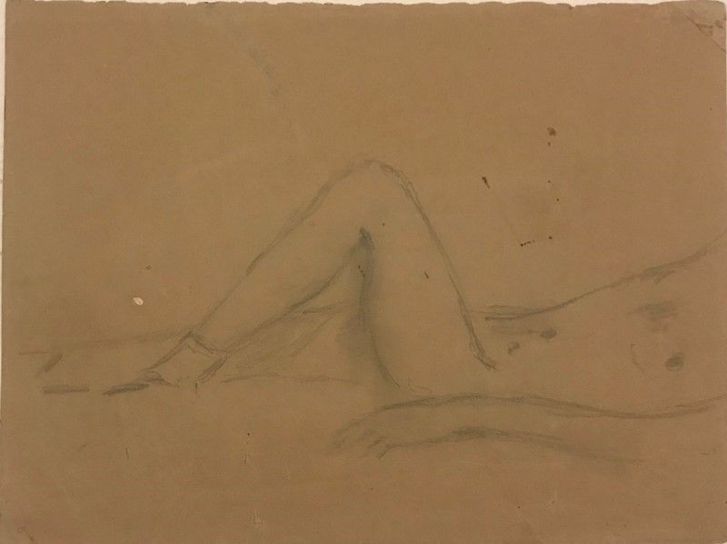 Filippo De Pisis - Nudo con Calze Disteso