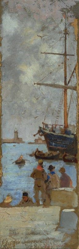 Francesco Gioli - Scorcio del porto di Livorno