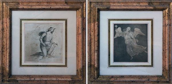 Anonimo, XIX sec. : Angeli  - Asta ARREDI E OGGETTISTICA - Galleria Pananti Casa d'Aste