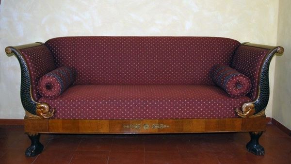 Divano a lira  - Auction ARREDI E OGGETTISTICA - Galleria Pananti Casa d'Aste