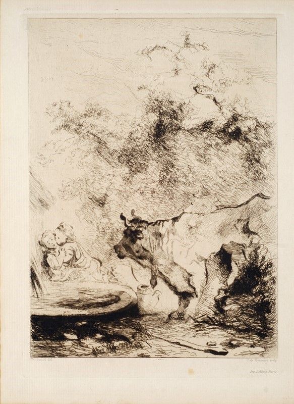 Bue con figure  - Acaquaforte - Asta Stampe e disegni, antichi e moderni - Galleria Pananti Casa d'Aste
