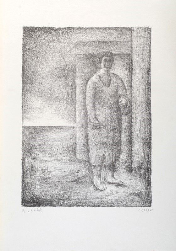Carlo Carr&#224; : Donna col cesto   - Auction La collezione d'arte di Vasco Pratolini - I - Galleria Pananti Casa d'Aste