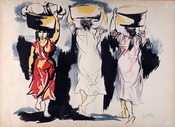 Renato Guttuso - Donne con cesto