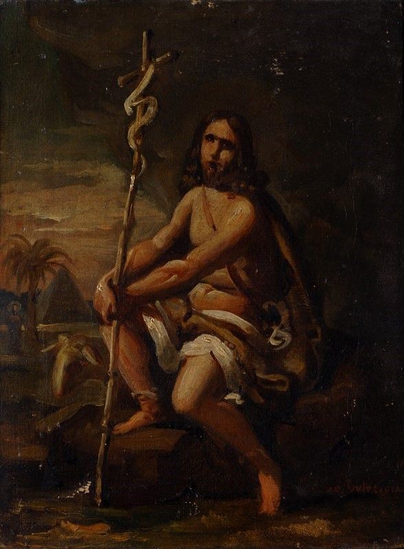 Attr. a  Alessandro Guardassoni : San Giovanni Battista  - Auction La collezione d'arte di Vasco Pratolini - I - Galleria Pananti Casa d'Aste
