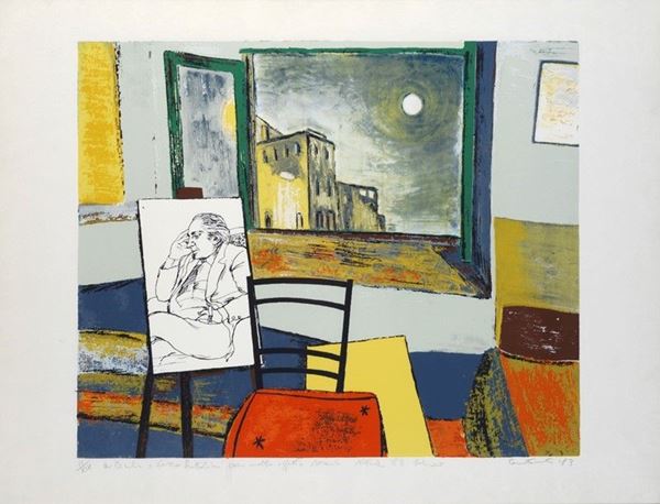 Mario Carotenuto - Ritratto di Alfonso Gatto nello studio 
