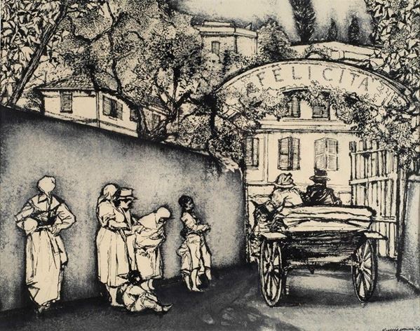 Renzo Vespignani - Ingresso a Villa Felicità