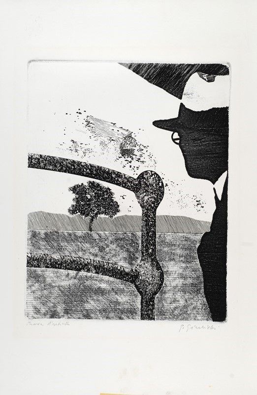 Gustavo Giulietti : Senza titolo  - Acquaforte - Asta La collezione d'arte di Vasco Pratolini - I - Galleria Pananti Casa d'Aste