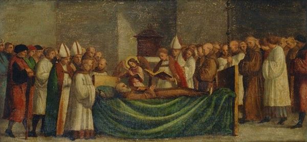 Scuola Fiorentina, fine XV - inizio XVI sec. - Trapasso di Santo francescano