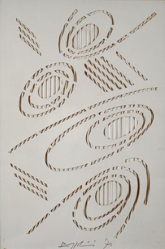 Silvano Bozzolini : Senza titolo  (1970)  - Tecnica mista su cartone - Asta La collezione d'arte di Vasco Pratolini - I - Galleria Pananti Casa d'Aste