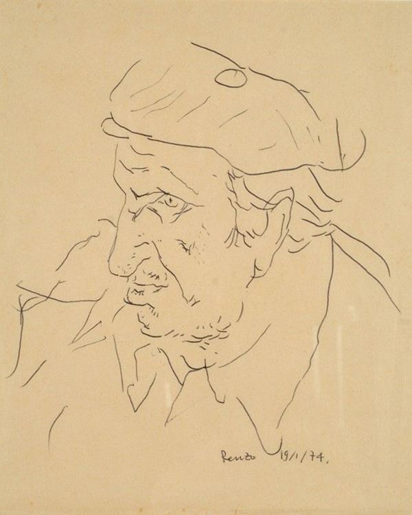 Renzo Grazzini : Ritratto di Vasco Pratolini  - Auction La collezione d'arte di Vasco Pratolini - I - Galleria Pananti Casa d'Aste