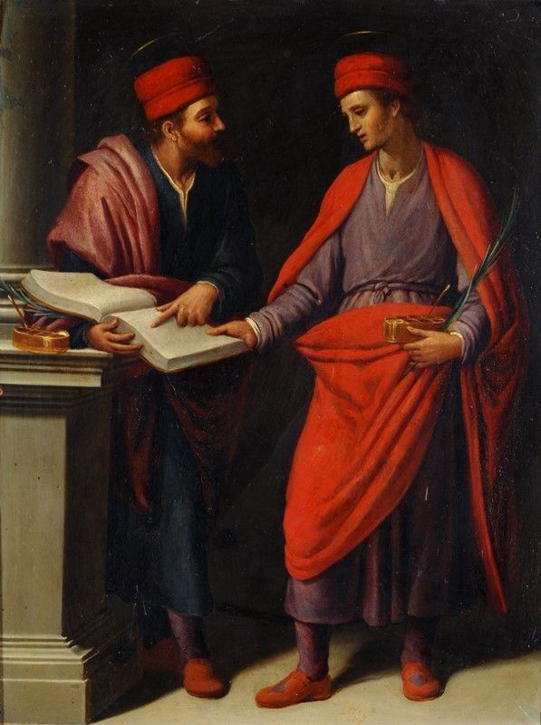 Santi di Tito : I Santi Cosma e Damiano  - Auction La collezione d'arte di Vasco Pratolini - I - Galleria Pananti Casa d'Aste