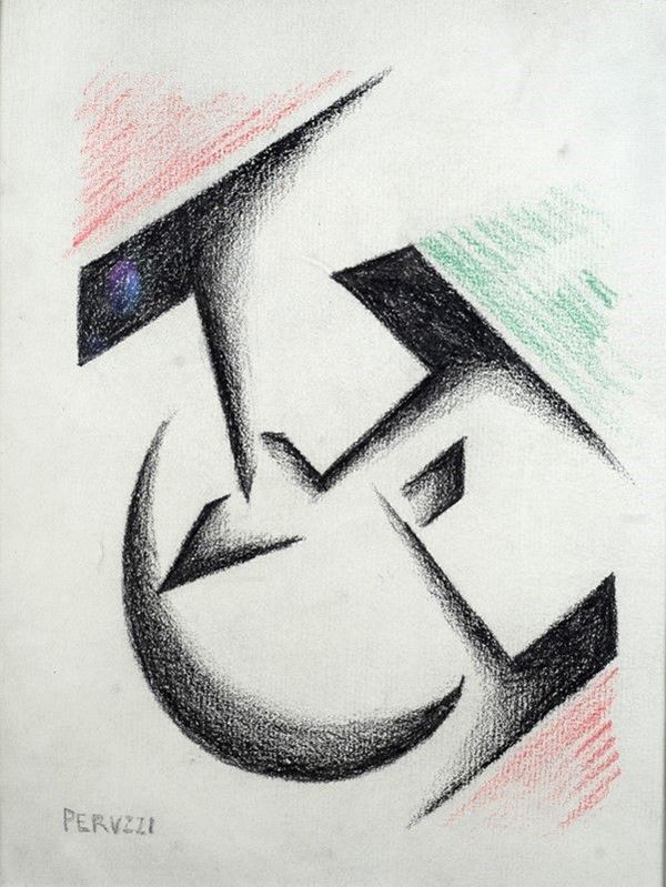 Osvaldo Peruzzi : Senza titolo  - Pastelli su carta - Asta AUTORI DEL XIX E XX SEC - III - Galleria Pananti Casa d'Aste