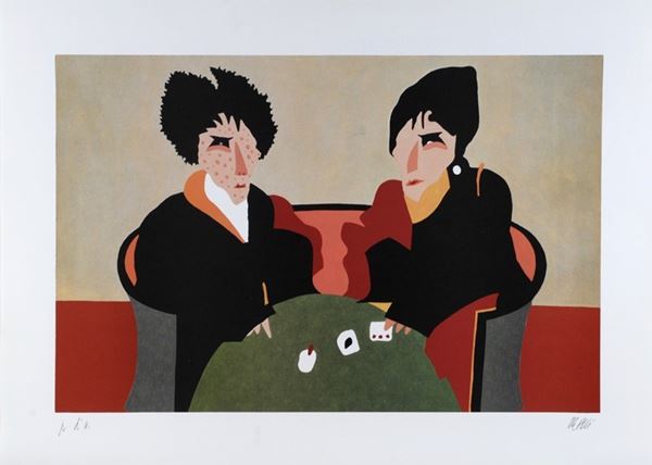 Fabio De Poli : Gioco delle carte   - Serigrafia - Asta GRAFICA ED EDIZIONI - Galleria Pananti Casa d'Aste