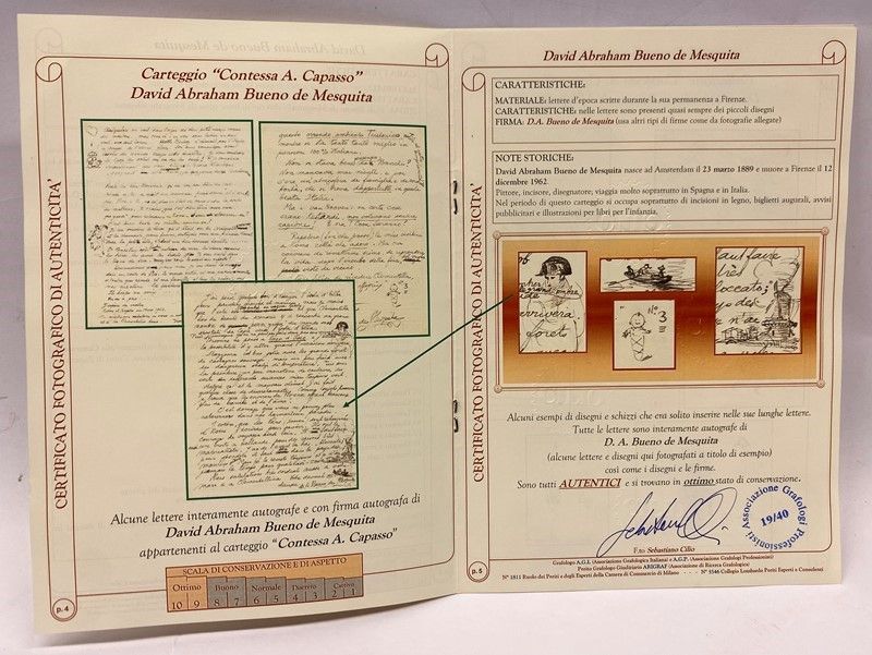 David Abraham Bueno De Mesquita - 129 Carteggi della Contessa A. Capasso