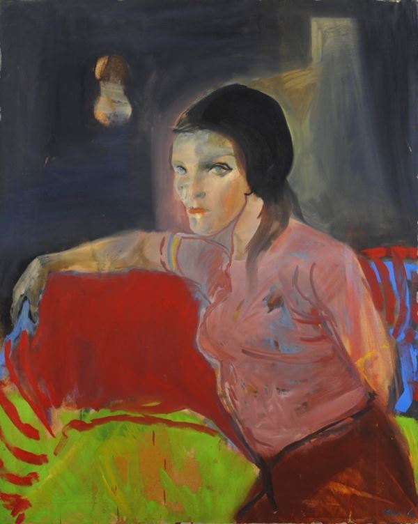 Ugo Attardi : Donna seduta  (1962)  - Olio su tela - Asta Arte Moderna e Contemporanea - Galleria Pananti Casa d'Aste