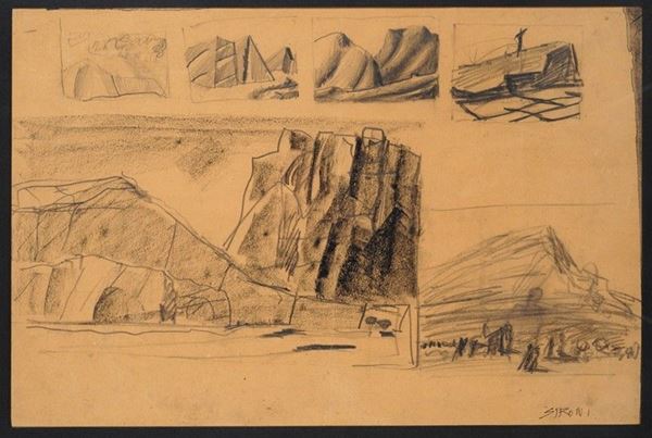 Mario Sironi - Studio di paesaggio 