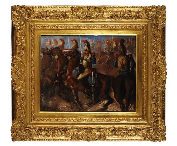 Anonimo, XIX sec. : Cavalleria napoleonica  - Auction Antiquariato - II - Galleria Pananti Casa d'Aste