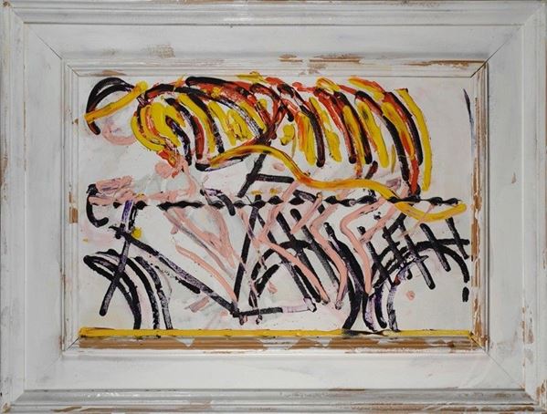 Mario Schifano : Senza titolo  (1982)  - Smalto e acrilico su tela con cornice dipinta - Asta Arte Moderna e Contemporanea - IV - Galleria Pananti Casa d'Aste