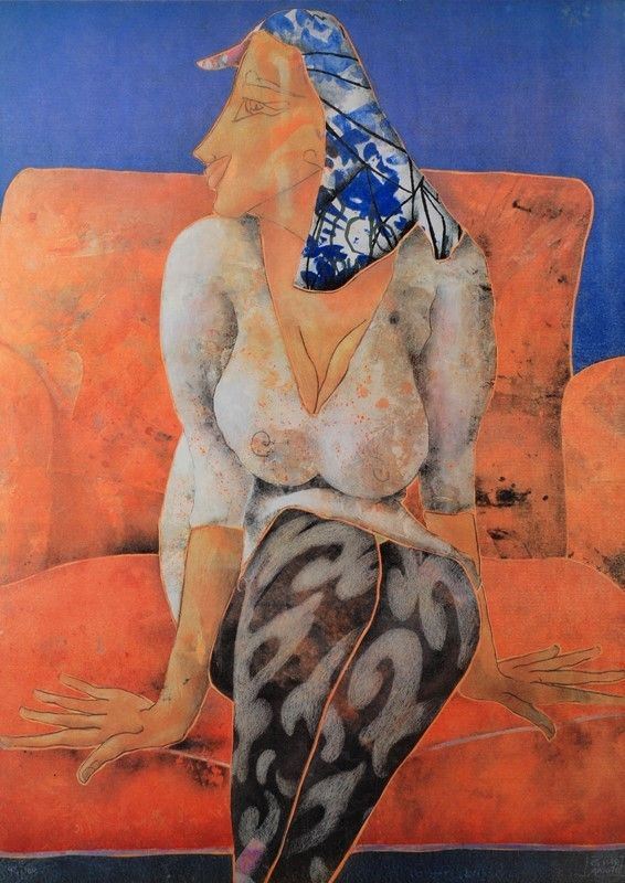 Giovanni Maranghi : Donna seduta  - Litografia - Asta GRAFICA ED EDIZIONI - Galleria Pananti Casa d'Aste