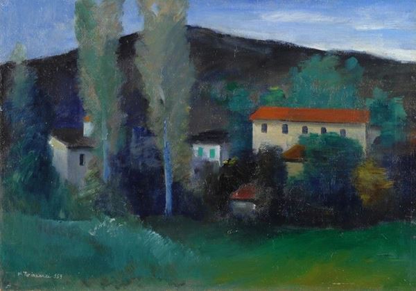 Nino Tirinnanzi - Paesaggio con casolari