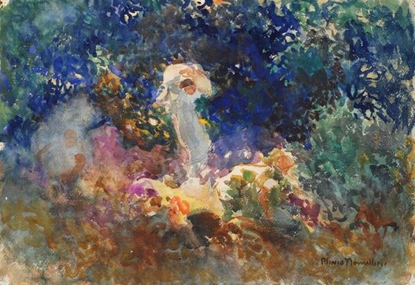 Plinio Nomellini - Figura nel giardino