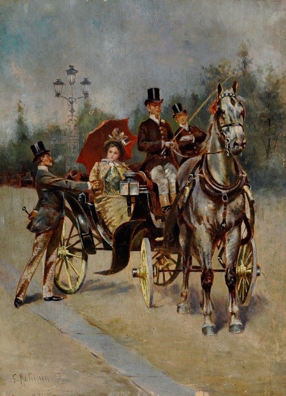 Eduardo Matania - Passeggiata a Parigi