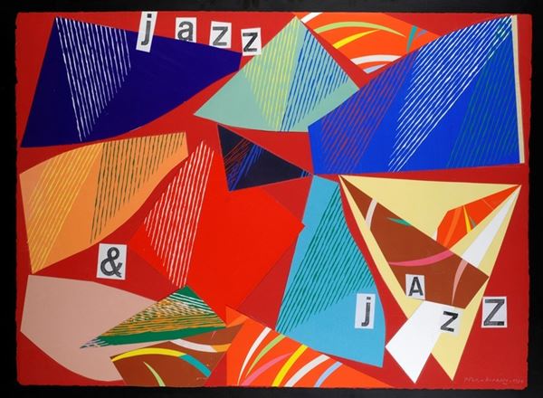 Piero Dorazio : Jazz&Jazz  (1998)  - Collage di tempera su carta - Asta Arte Moderna e Contemporanea - IV - Galleria Pananti Casa d'Aste