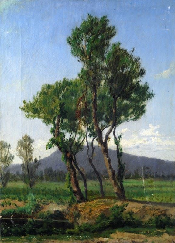 Attr. a Raffaello Sernesi - Paesaggio