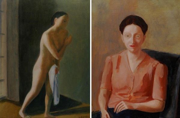 Virgilio Guidi - Figura (fronte); Ritratto (retro)