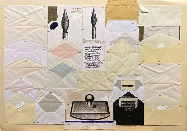 Concetto Pozzati : Senza titolo  (1976)  - Tecnica mista su carta - Asta Arte Moderna e Contemporanea - III - Galleria Pananti Casa d'Aste