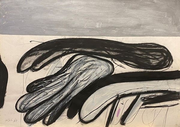 Concetto Pozzati : Without title  (1960)  - Mixed media on paper - Auction Modern and Contemporary art - III - Galleria Pananti Casa d'Aste